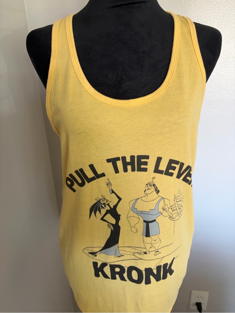 Yellow Kronk 'Pull the Lever' Emperors New Groove tank top